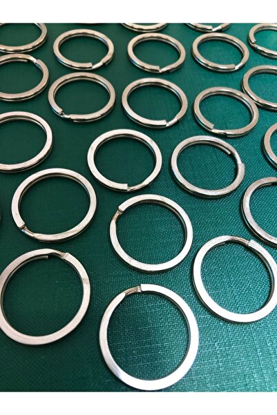 MEGA METAL AKSESUAR حلقة سحق فضية اللون مقاس 2.4 سم - 50 قطعة حلقة دائرية ومادة حديدية