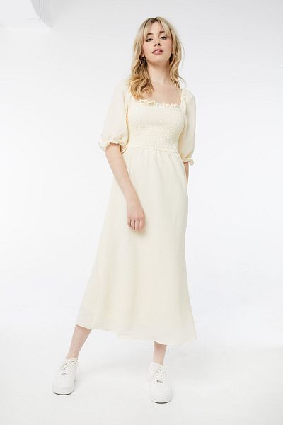 Ardene Smocked Dress with Puff Sleeves