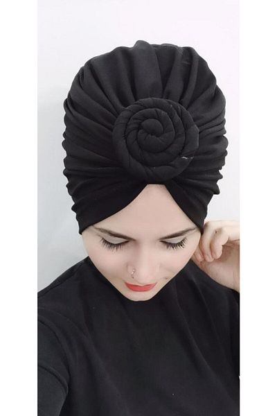 BAV Butik Ayvitrin Women's Knot Twisted Bonnet Black