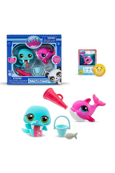 Littlest Pet Shop LPS Minis Littlest Pet Shop - Morse and Dolphin 2-Piece Figure Set