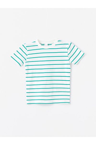LC Waikiki Striped Crew Neck T-Shirt and Shorts for Baby Boy - Set of 2