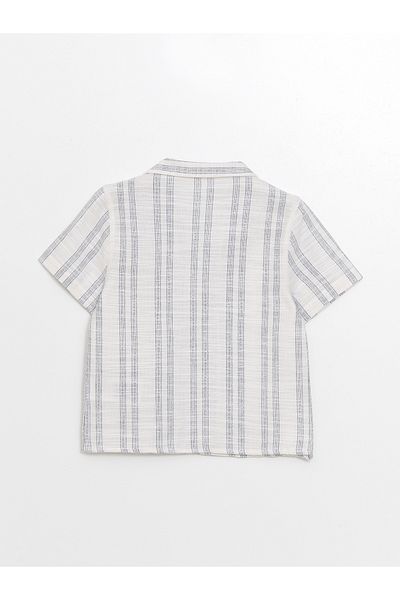 LC Waikiki Striped Resort Collar Short Sleeve Shirt for Baby Boy