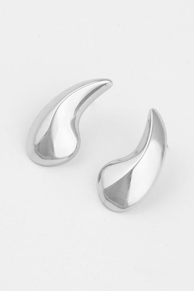 Ervalina Silver Color Drop Figured Double Earrings Design