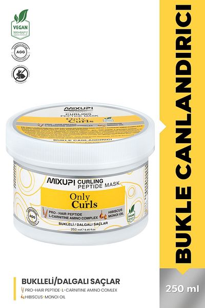 Mixup Pro-Hair Peptide and L-Carnitine Amino Complex Mask - for Curly and Wavy Hair, 250 ML