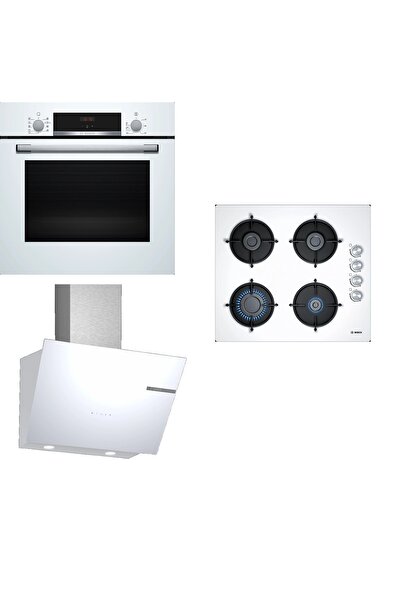 Bosch Lux Beyaz Ankastre Set (HBF534EW3T - POP6C2O10O - DWK66PJ20T)