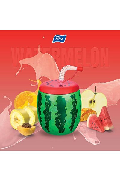 Titiz Plastik Karpuz Pipetli Bardak
