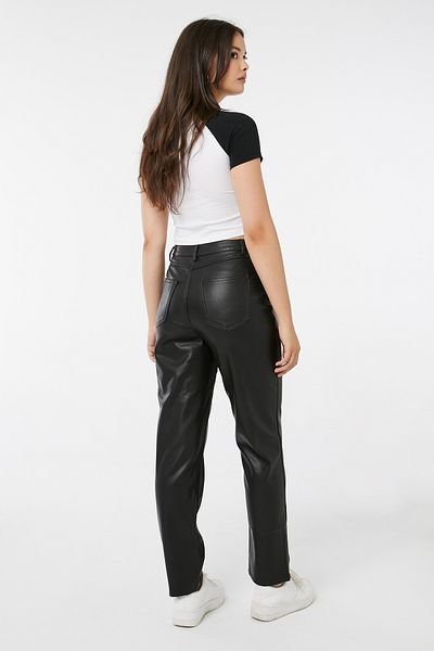 Ardene Vegan leather Straight Leg Pants