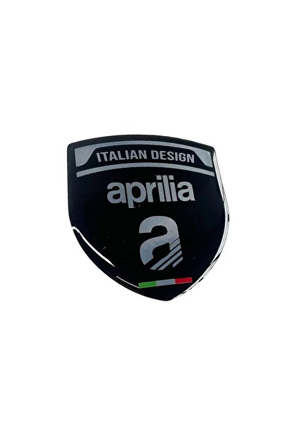 Redline Grafik Aprilia 3D Gümüş Arma Sticker Redlinegrafik