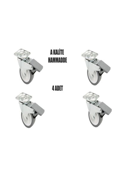 UYGUR TEKER A.Ş 4 ADET FRENLİ MOBİLYA MASA SANDALYE DOLAP TEKERİ YÜKSEK KALİTELİ