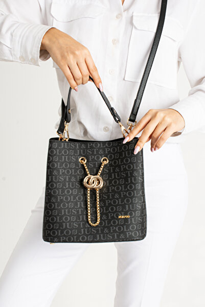 Just Polo Vegan Leather 3 Compartments - Adjustable Long Strap Hand and Shoulder Bag, Wallet Combination PBU560202