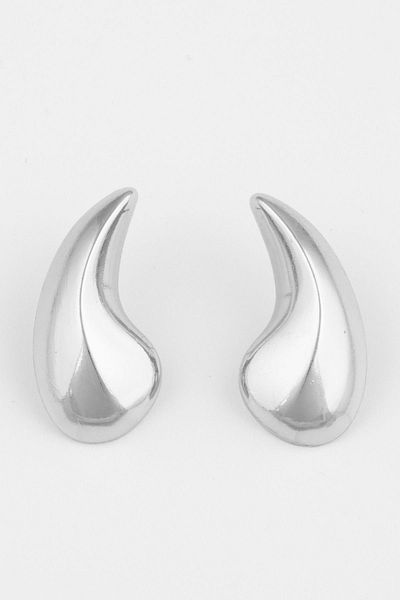 Ervalina Silver Color Drop Figured Double Earrings Design
