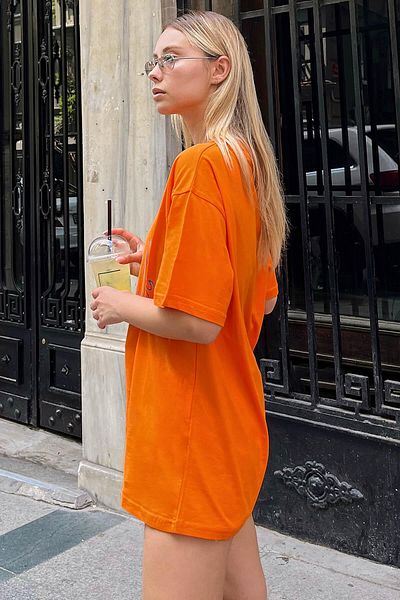 Swist Oversize dámské tričko Orange Angel Printed