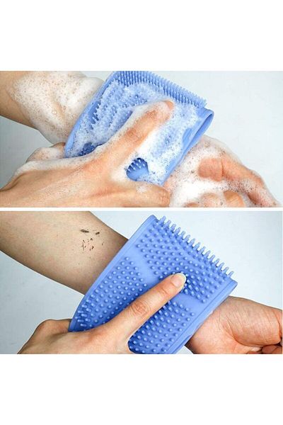 CMT Bath Back Scrub Washcloth Double Sided Silicone Back Scrub Washcloth