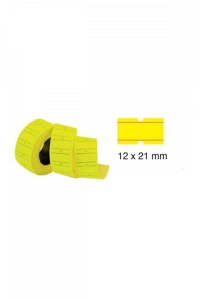 Tanex 12x21mm Κίτρινο ριγέ Ετικέτα τιμής Σετ 6 τεμαχίων