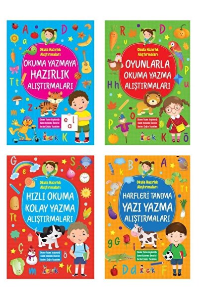 Bıcırık Yayınları Okula Hazırlık Alıştırmaları 4 Kitap (hızlı Okuma + Harfleri Tanıma + Oyunlarla Okuma Yazma + Okuma
