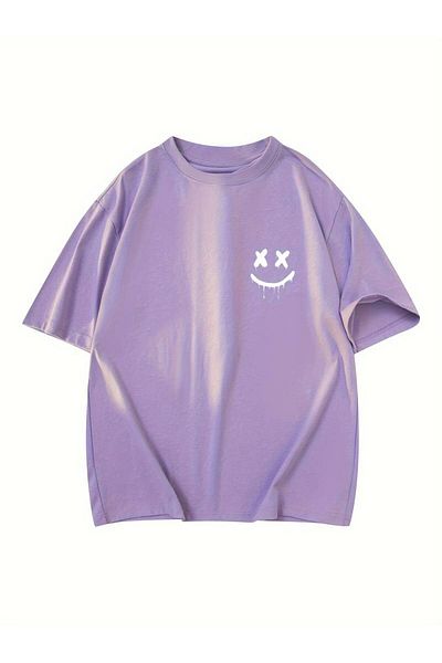 MOONBULL Μπλουζάκι Unisex Oversize με στάμπα με χαμογελαστό πρόσωπο