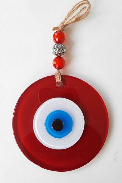 ella'nın çarşısı خرزة عين الشر الزجاجية ذات اللون الأحمر لتزيين الحائط يدويًا...