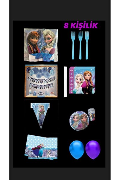 partideyince Elsa Anna Elza Elsa Anna Kız Çocuk Doğum Günü Konsept Parti Seti...