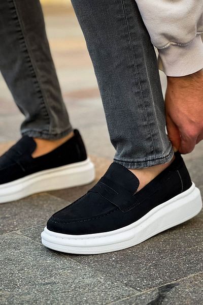 remss Ανδρικά Loafer παπούτσια Robert RS615 Suede Black BT