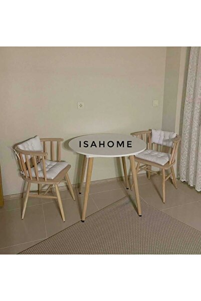 ISAHOME Omurga Ham Ahşap Sandalye 4 ADET
