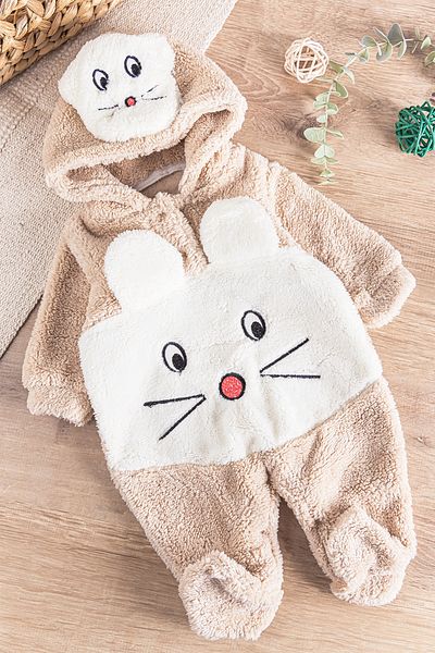 Babymod Welsoft Plush Baby Girl/Boy Jumpsuit - Figured