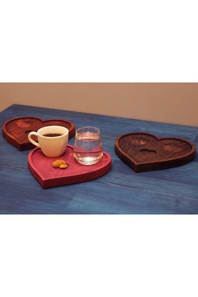 Davi Ahşap Special Heart Presentation Plate for Mother's Day
