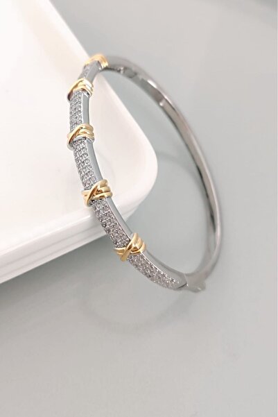 Elasya Jewels XO MODEL KLİPSLİ ÇELİK KELEPÇE