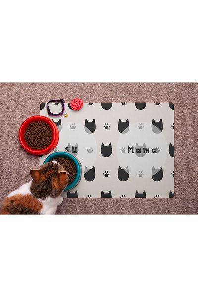 MARSA 50x30 Machine Washable Cat-Dog Pet Food and Water Coaster