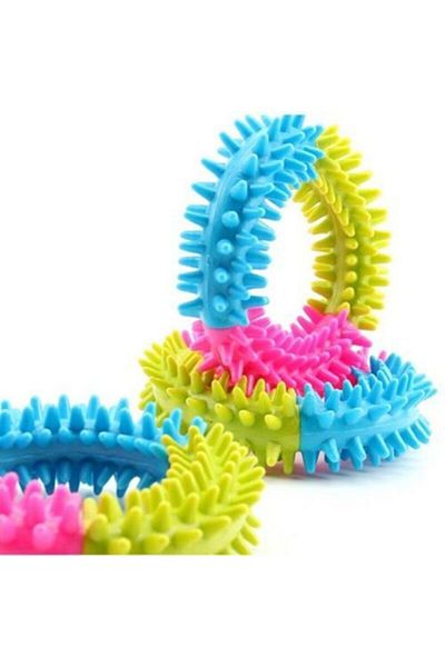 Minyon Pet Shop Dog Biting Hoop Teeth Scratching Toy Cleaning Brush Silicone Durable Dog Toy