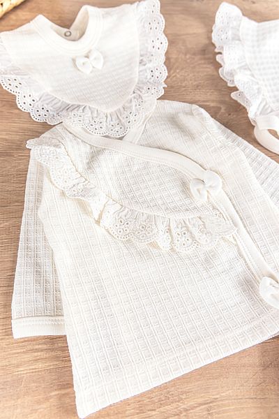 Babymod Scalloped Self Patterned 5-Piece Baby Girl Hospital Outlet Baby Set