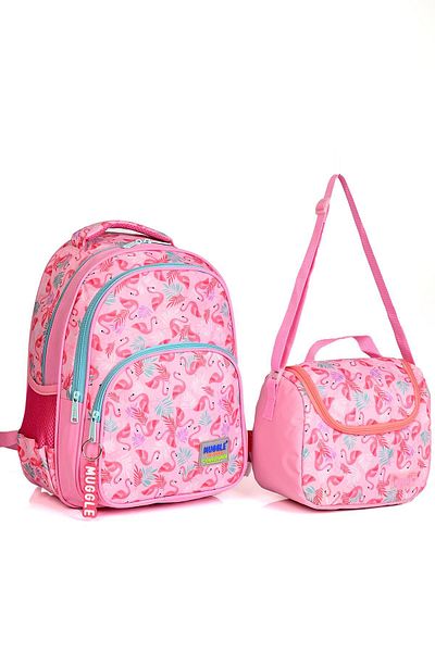 MUGGLE Mu-004 Set de 2 rucsacuri de școală Flamingo roz