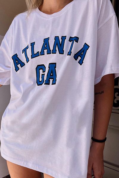Swist Γυναικείο μπλουζάκι με στάμπα σε λευκό Atlanta