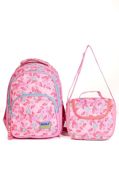 MUGGLE Mu-004 Set de 2 rucsacuri de școală Flamingo roz