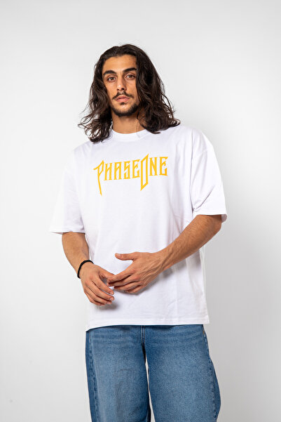 Sekizbiraltı Μπλουζάκι Phaseone V2 Printed Unisex Λευκό Oversize