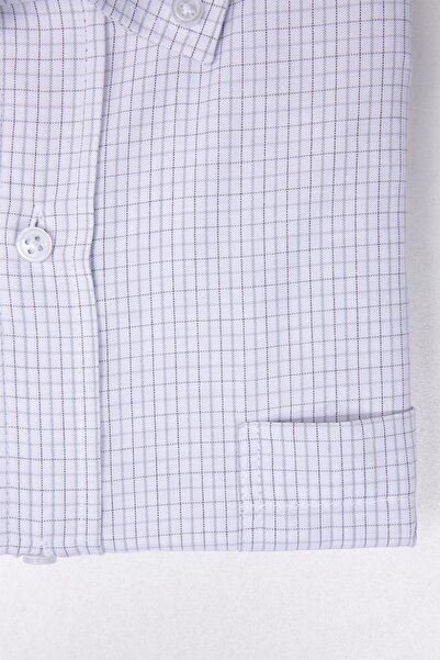 Tudors Erkek Big Size Büyük Beden Uzun Kollu Çizgili Beyaz Gömlek