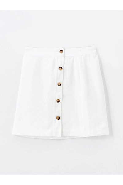 LC Waikiki LCW Vision - Women's Linen Look Straight Tube Skirt, Standard Fit