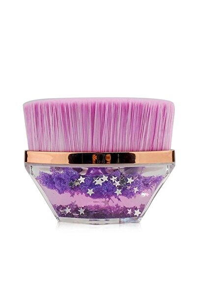 Fontenay فرشاة مكياج محمولة سداسية الشكل، فرشاة مكياج فضية اللون أرجواني