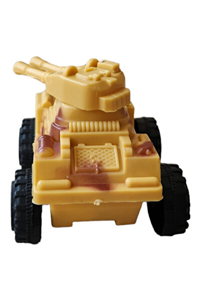 ALMİLA 3D ASKERİ TEKERLEKLİ TANK MİNİ OYUNCAK SARI (ÇEK BIRAK)