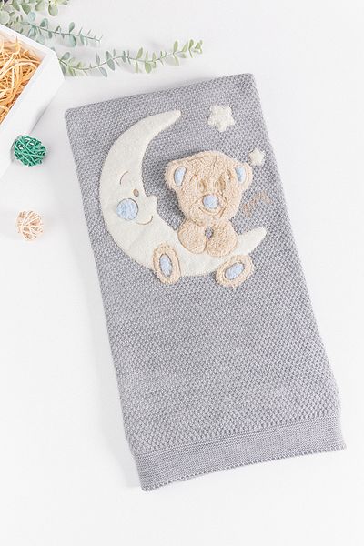 Babymod Girl/Boy Welsoft Lined Baby Blanket with Teddy Bear Figure