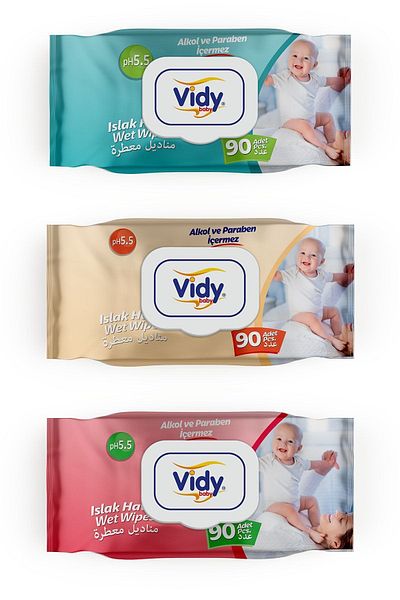 Vidy Baby Sensitive Baby Wet Towel 90×12 Pack (1080 Sheets)