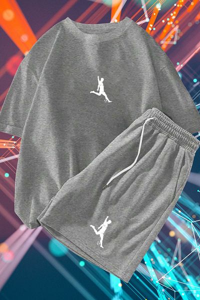 Moda Glo Football Player Printed Unisex Shorts and T-Shirt Set