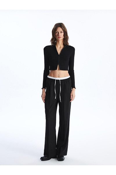 LC Waikiki XSIDE Femei - Pantaloni drepti, cu picioare late și cu talie elastică