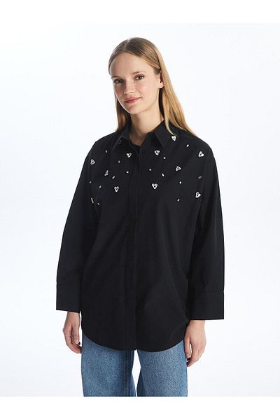 LC Waikiki LCW Modest - Cămașă tunică pentru femei cu model de piatră