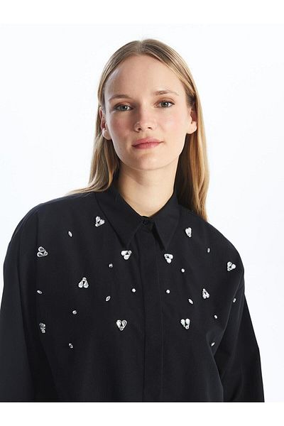 LC Waikiki LCW Modest - Cămașă tunică pentru femei cu model de piatră