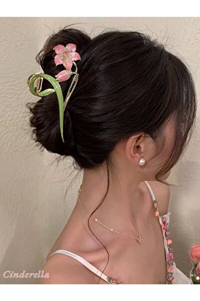 Cinderella Κομψή γυναικεία καρφίτσα με μανταλάκι - Σχέδιο λουλουδιών και φύλλ...