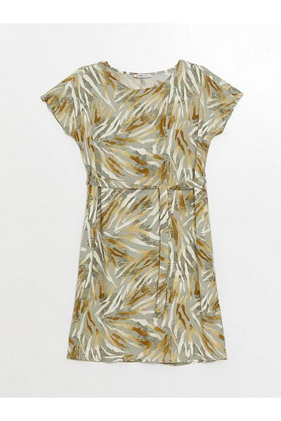 LC Waikiki LCW Grace - Women's Crew Neck Print Dress, Short Sleeve