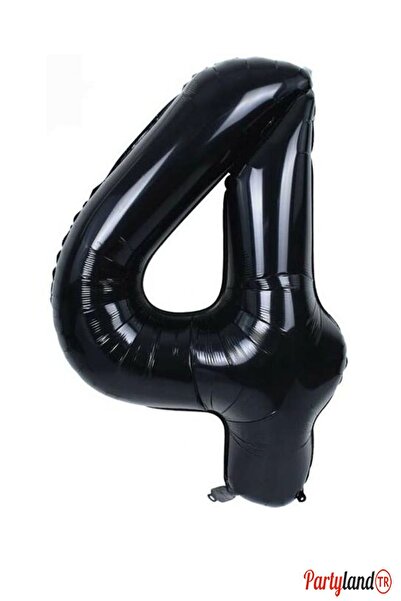 PartylandTR Siyah Rakam Folyo Balon 76 cm.