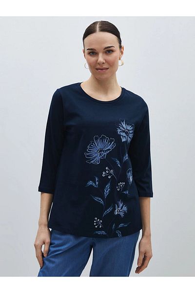 LC Waikiki Γυναικεία φλοράλ μπλούζα με λαιμόκοψη LCW Grace