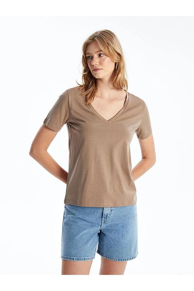 LC Waikiki Lcw Vision V-Neck - Women's Short Sleeve T-Shirt