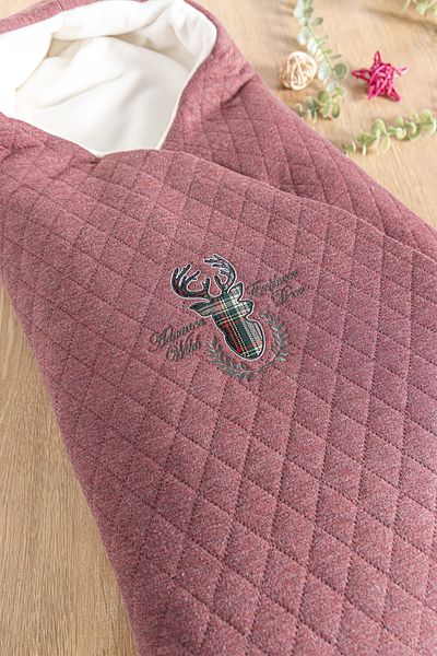 Babymod Deer Embroidered Fleece Lined Baby Girl/Boy Swaddle